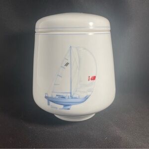 JKW Bavaria Sailboat Nautical Lidded Jar Josef Kuba West Germany Boat